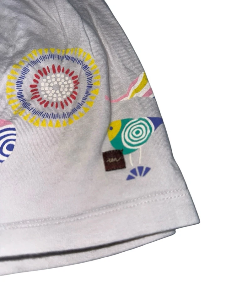 Vestido manga corta con sobrepelliz talla 18-24 M gris pájaros Tea Collection para niñas pequeñas Foto 4 de 4