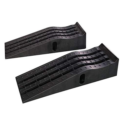 KATSU Plastic Car Ramps, Extra Wide, 2 Pieces Heavy Duty Garage Ramps for
