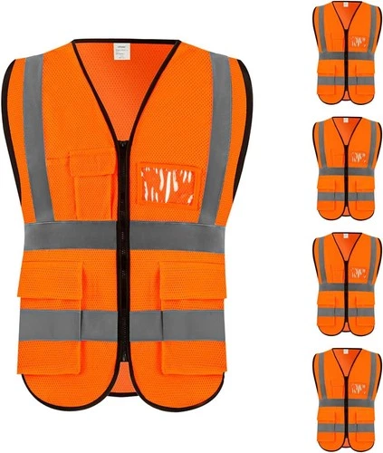 Safety Vest for Work, High Visibility, with Pockets, 1 Pack, 5 Pack video thumbnail