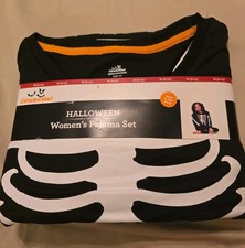 Halloween Skeleton Glow In The Dark Pajamas Women's Two Piece Size 8-10