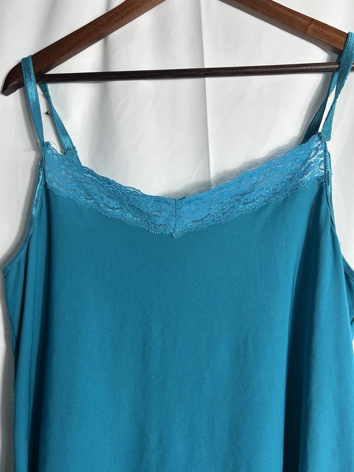 Camiseta sin mangas vintage Avenue camisola 18/20 encaje verde azulado elástico hada grunge Y2K Foto 2 de 4