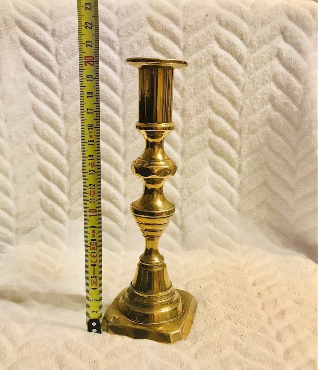Vintage / Antique Solid Brass Candlesticks / Candle Holders 20 cm Tall