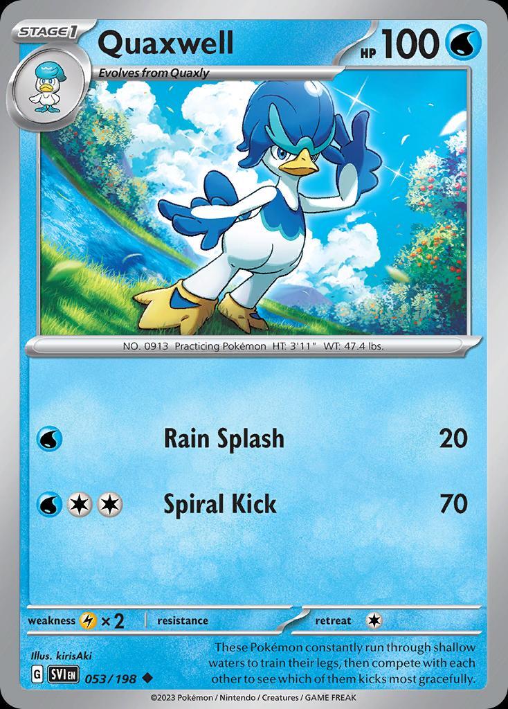 Pokemon Quaxwell (53/287) Scarlet & Violet LP REVERSE HOLO | eBay
