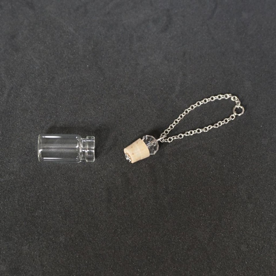 SUNNYCLUE DIY Glasflaschen Halskette Kit – 12 Sets Mit Wolfzahnförmigen Anhängern, Edelstahlkette & Biegeringen, Silber/transparent