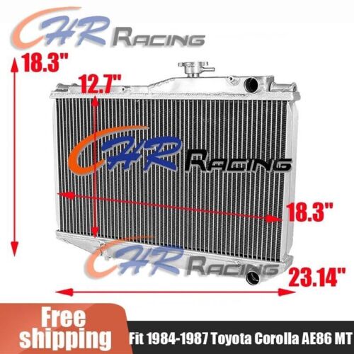 33MM Aluminum Radiator For 1983-1987 Toyota Corolla AE86 4AGE GTS MT 1.6L I4 84