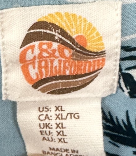 C&C California Men's Button Up Hawaiian Shirt Medium - Picture 3 of 4