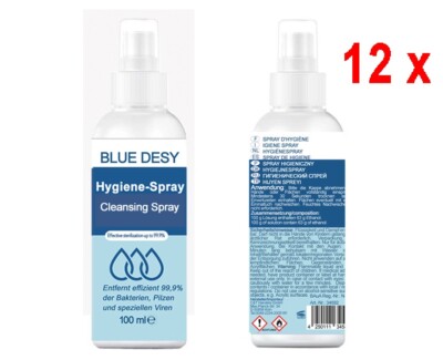 41,63 /L - 12er Pack Blue Desy Hygiene Spray - Effective sterilization - 100ml