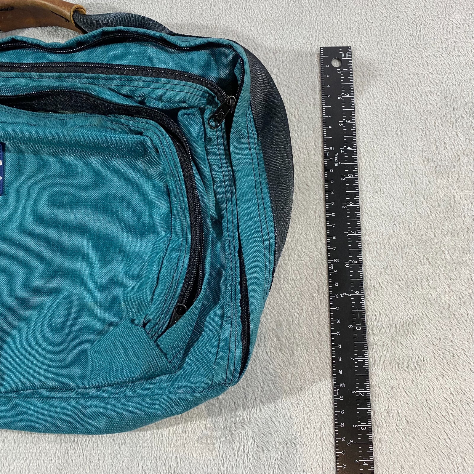 Vintage Jansport Messenger Bag Carry On Suitcase Legal Dark Green Briefcase Flaw