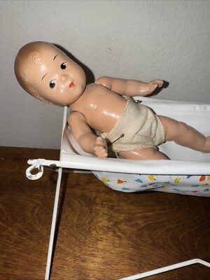 7.5  Arranbee R&B Composition Antique Baby Toddler Doll In Bathinette