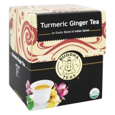 Buddha Teas 100% Organic Herbal Turmeric Ginger Tea, 18 Tea Bags