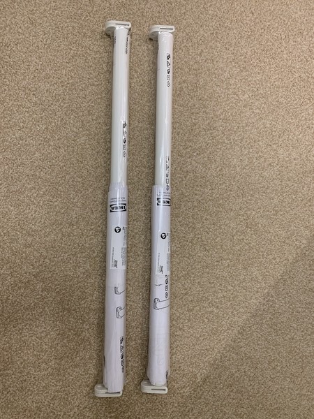 🎉🎉🎉 Juego de 2x IKEA Riel de Armario Acero Barra de Ropa Blanco Arruga 60-100 cm