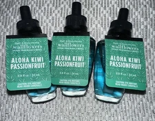 3 Bath & Body Works ALOHA KIWI PASSIONFRUIT Wallflower Refill Bulbs 0.8 FL Oz Ea