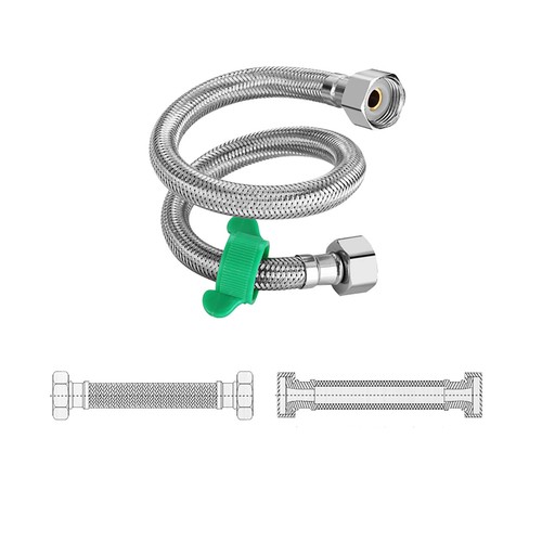 30cm/50cm -2M Flexible Stainless Steel Hose Pipe For Toilet/Sink/Tub Inlet Pipe - Picture 2 of 3