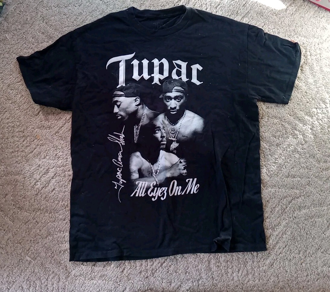Tupac Black All Eyes On Me Short Sleeve T-Shirt Adult Size L | eBay