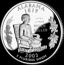 A 2003 S Alabama 90% SILVER Deep Cameo "PROOF" State Quarter US Mint Coin