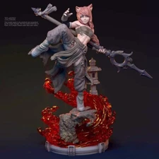 50mm resin figure model kit Fantasy Martial Arts Girl 3D Printing Unpainted