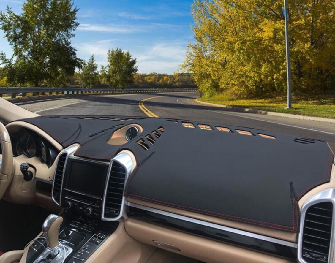 Black Leather Dash Mat Protector for Porsche Cayenne 2011-2018 SUV