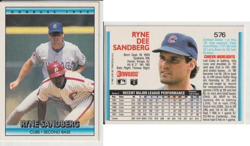 Cartes de baseball Ryne Sandberg COLLECTION 12 sur 13 sont dans étuis, Go Cubbies - Photo 7 sur 14