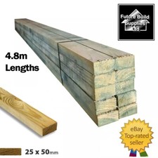 Roofing Batten Treated Timber Carcassing Lath 50mm x 25mm 4.8m Pack of 10 Batten