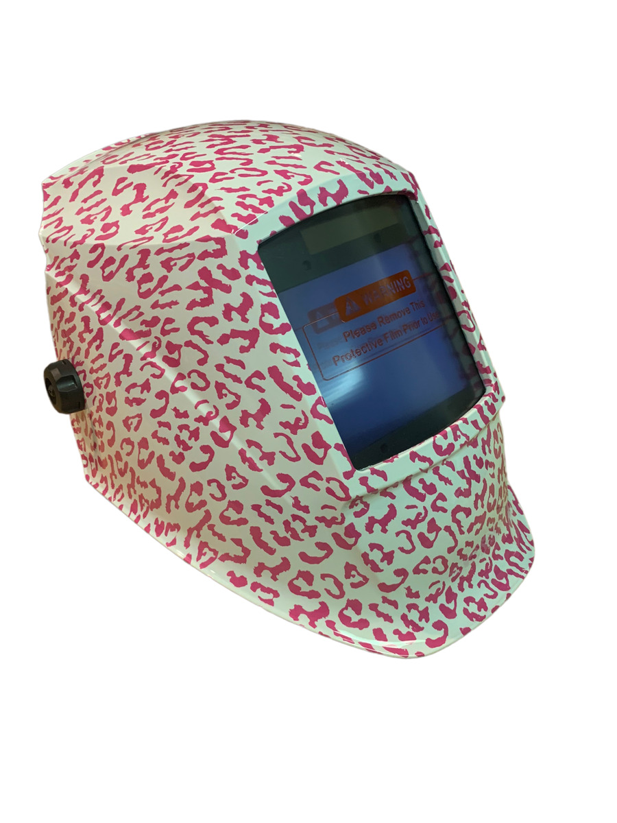 Custom Hydro Dipped Welding Mask WHAM30 Series Auto Dark Pink Cheetah Print