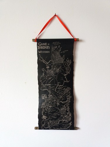 Game of Thrones Black Map Scroll Westeros Map GoT Map Poster on Handmade Scroll - 第 4/5 張圖片