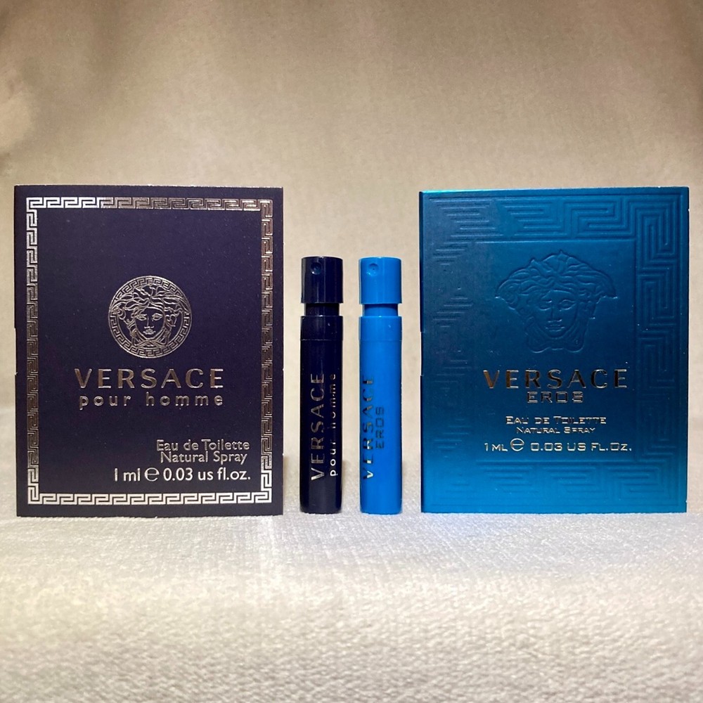 Versace Pour Homme EDT + Eros EDT Sample Sprays .03oz, 1ml Each