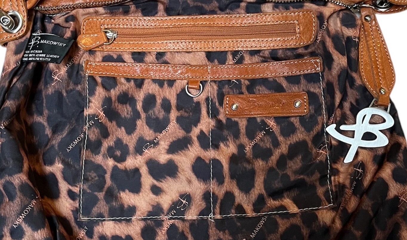 B Makowsky Leather Patchwork Convertible Shoulder… - image 15