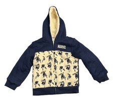 Marvel Super Hero's Youth Plush Blue Size 5T Full Zip Fleeced Hoodie
