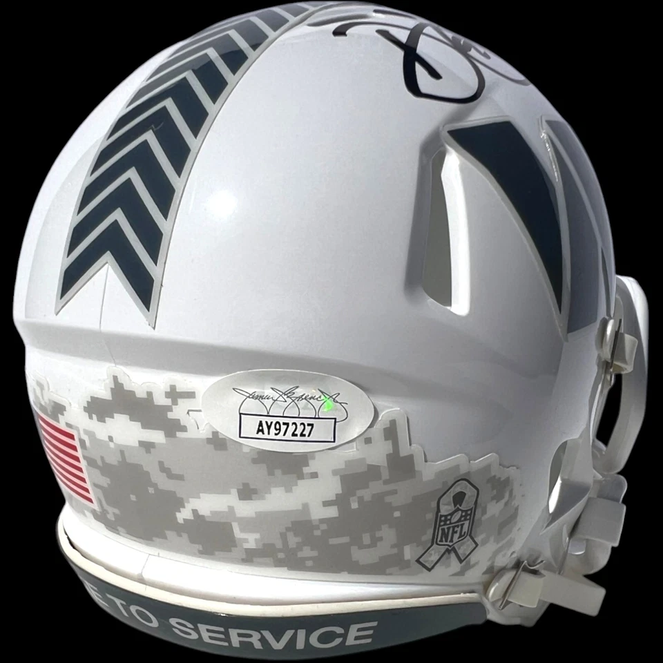 DAN QUINN SIGNED WASHINGTON SALUTE TO SERVICE FOOTBALL MINI HELMET JSA - Image 2 of 3