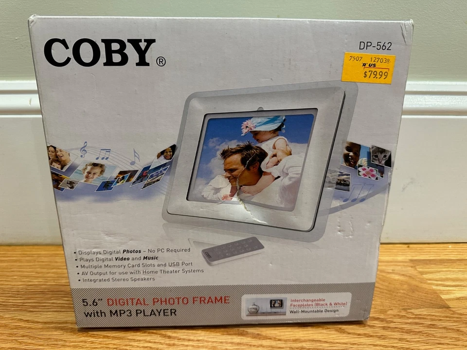 Coby Model DP-562 5.6" Digital Photo Frame MP3 Player White Black Music & Video - Image 2 of 4
