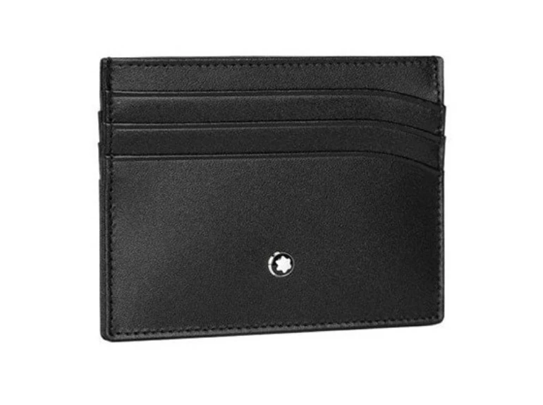 Montblanc Meisterstück 6CC Cuero Tarjetero Cartera 106653 - Negro con Emblema Foto 2 de 4