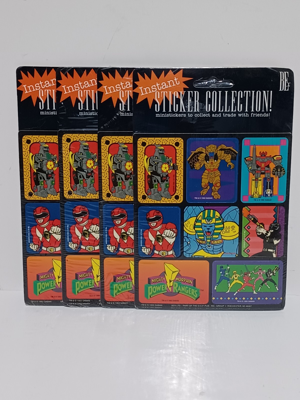 Lot of 4 Vintage 1993 Mighty Morphin Power Rangers Stickers Packs ︎NEW ...