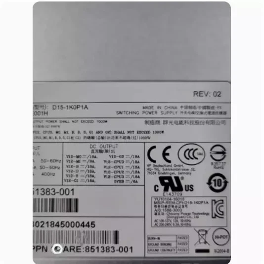 D15-1K0P1A HP Z6 G4/Z4workstation power supply 1000W 851383-001 - Image 2 of 3