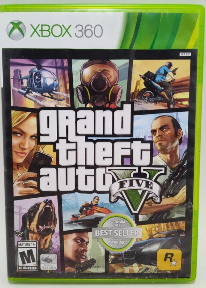 Grand Theft Auto V (Microsoft Xbox 360, 2013) w/ Map