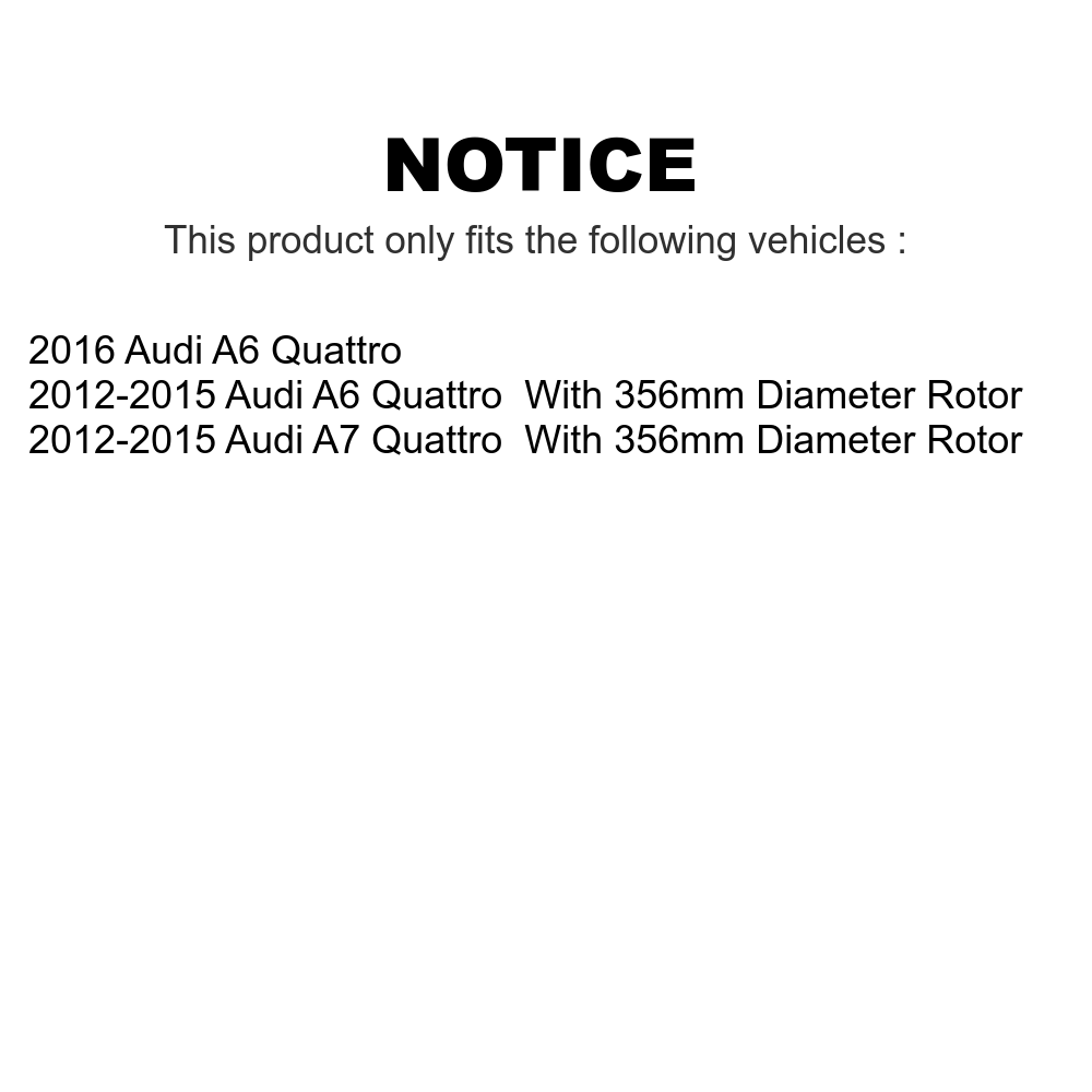 Front Disc Brake Rotors And Ceramic Pads Kit For Audi A6 Quattro A7