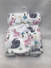 Duck Duck Goose Girls Baby Blanket Security Lovey Jungle Zebra Animals Zoo Pink