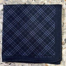 MAN HANKY MINI PLAIDS CHECKED BLUE CLASSIC VTG COTTON POCKET ART SQUARE 18 B33