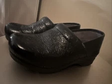 Dansko XP Size 38 Comfy Black Clogs Flower Pattern Professional Classic Floral