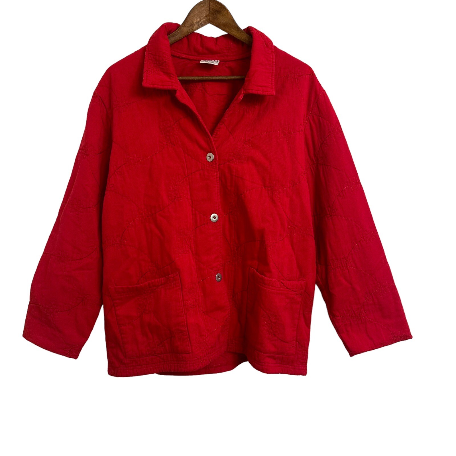 Vintage Better Than Basic Button Up Jacket Red Si… - image 1