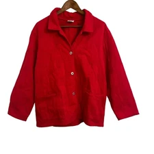 Vintage Better Than Basic Button Up Jacket Red Size Large Embroidered
