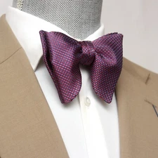 Men's Self tied Bow Tie Maroon Purple Silk Butterfly Bowtie big bow tie S569