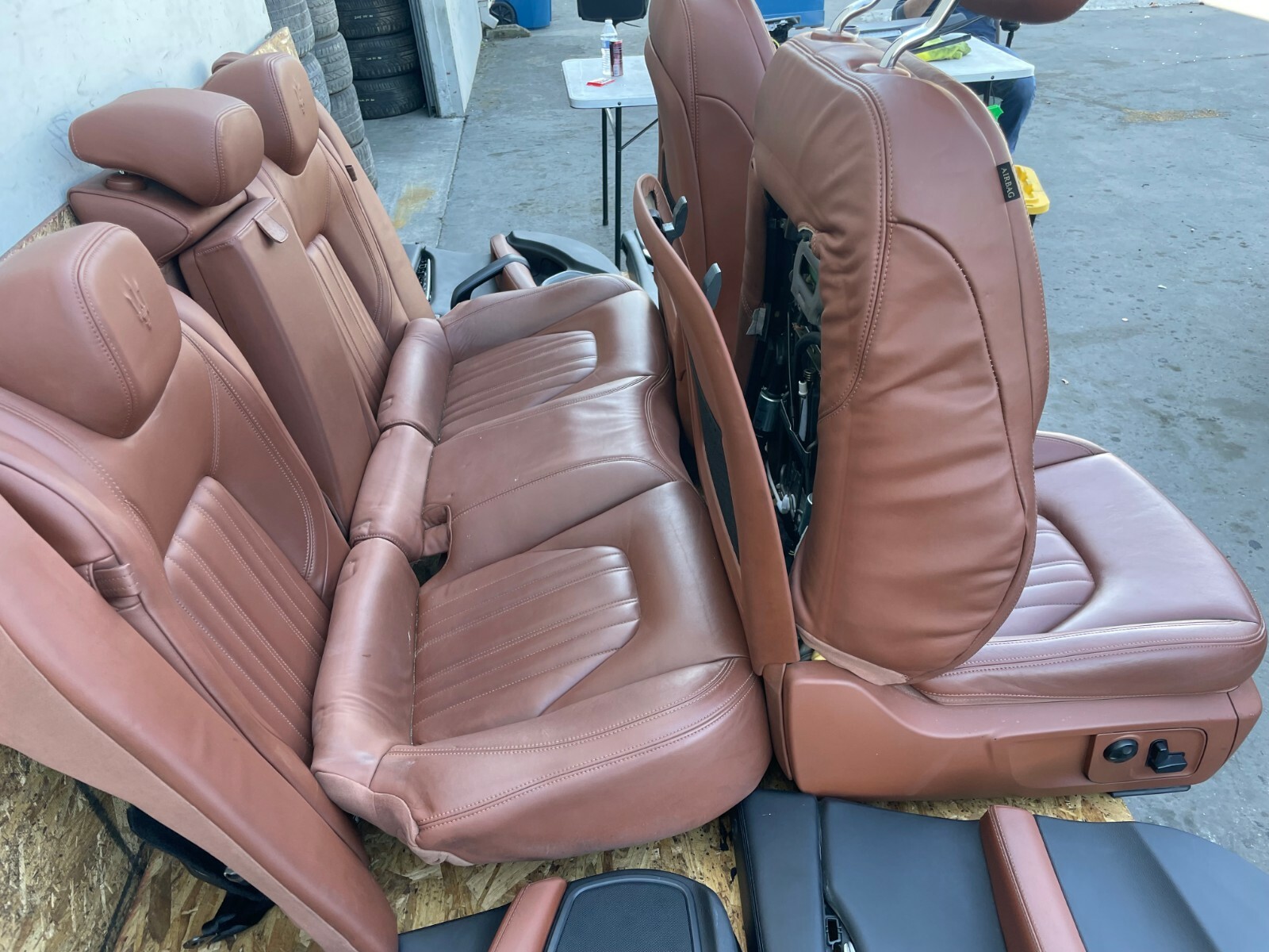 LEATHER SEAT SEATS W/DOOR PANELS SET BROWN 45K 14-17 MASERATI GHIBLI S Q4 3.0L