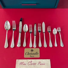 139-Piece Cutlery Set Christofle Very Good Condition Silver Plated Sublime Box