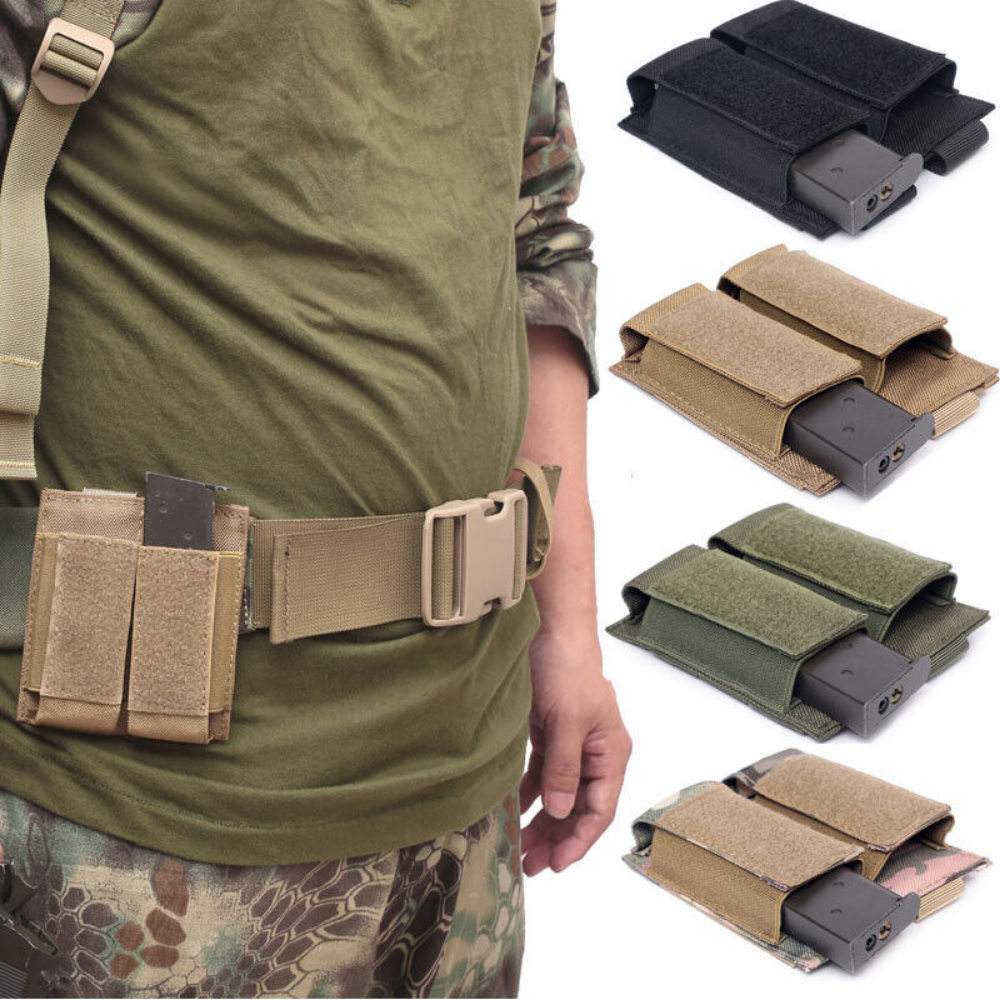 Tactical Magazine Pouch Military Open Top Double Pistol Mag Pouches Gun Clip Bag