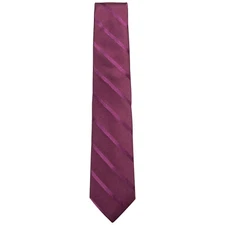 RYAN SEACREST DISTINCTION Burgundy Red Fantansia Stripe Silk Slim Tie