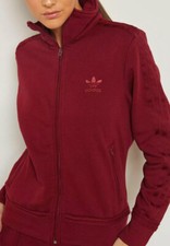 XS adidas Originals Women's Tonal FIREBIRD TRACK TOP JACKET Burgundy 1AVL