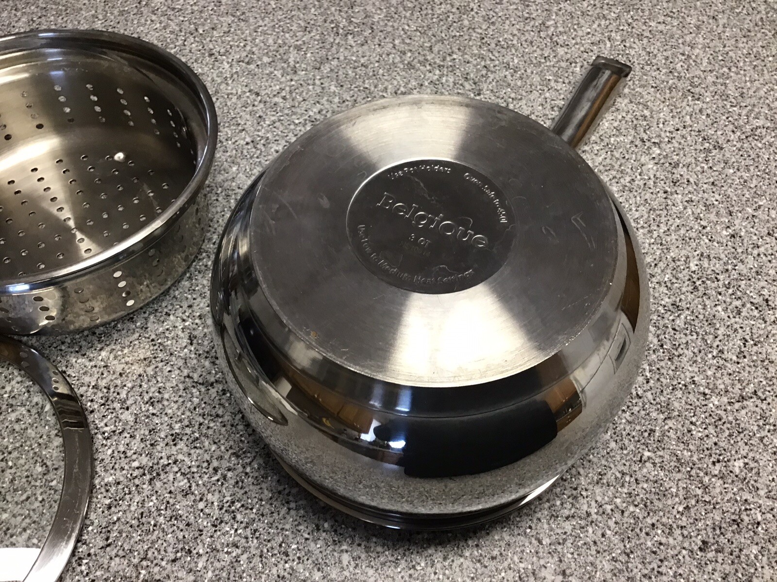 Belgique 3qt Sauce Pan & Lid WITH Pot Steamer Insert Stainless Steel