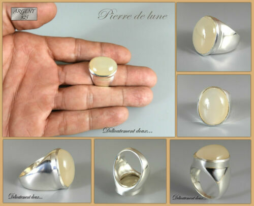 Bague Camée En Argent Massif 925 - Taille 58, Fond Bleu, Bord Travaillé, Neuve Avec étiquettes