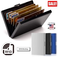 RFID Blocking Credit Card ID Holder Slim Money Stainless Steel Travel Wallet US