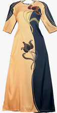 ao dai vietnamese Traditional Dress lua satin Dài 140 cm FINAL SALE
